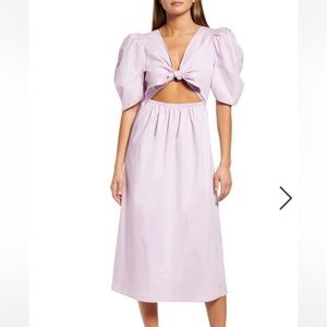 NWT WAYF Lavender twist cutout dress